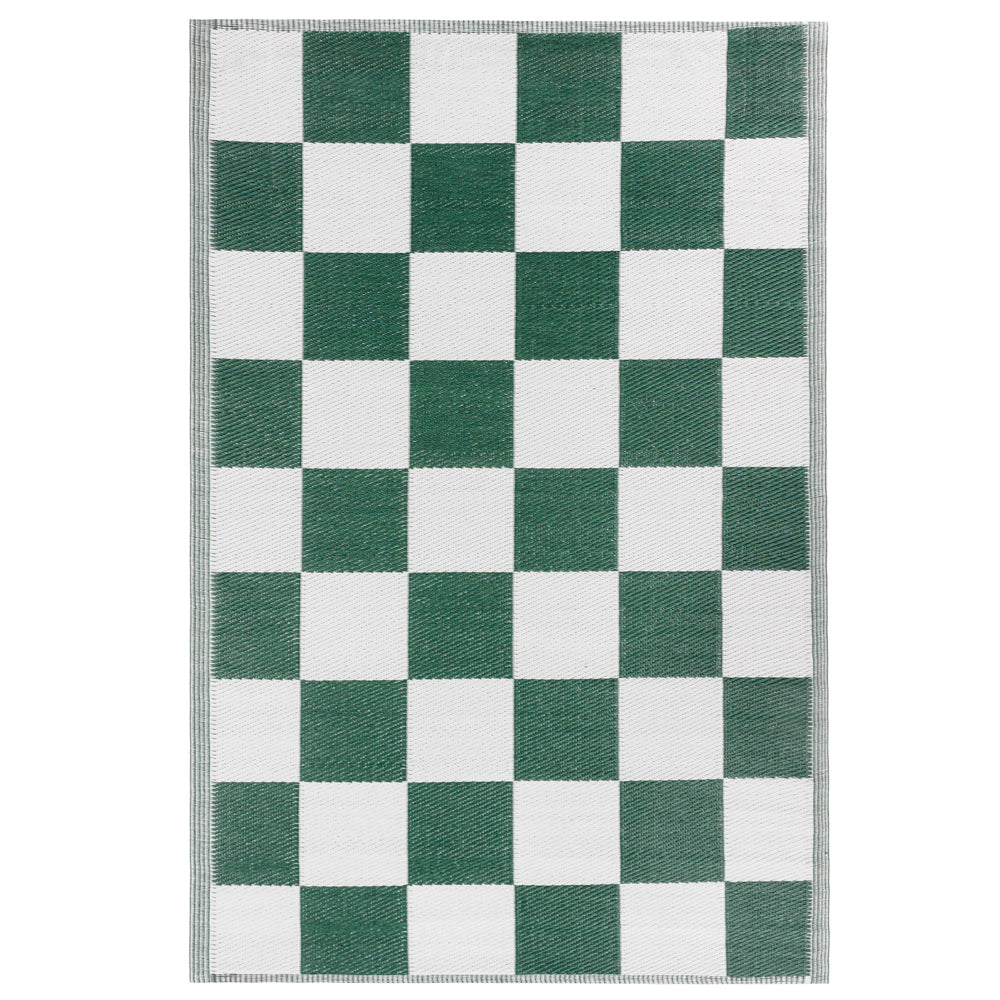 Checkerboard 120x180cm Outdoor Rug Green