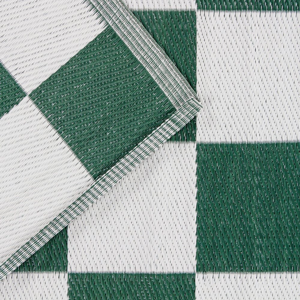 Checkerboard 120x180cm Outdoor Rug Green