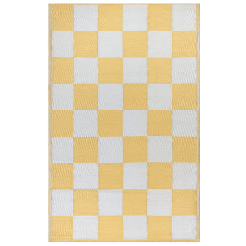 Check Yellow Rugs - Checkerboard Recycled Outdoor Outdoor Rug Yellow furn.