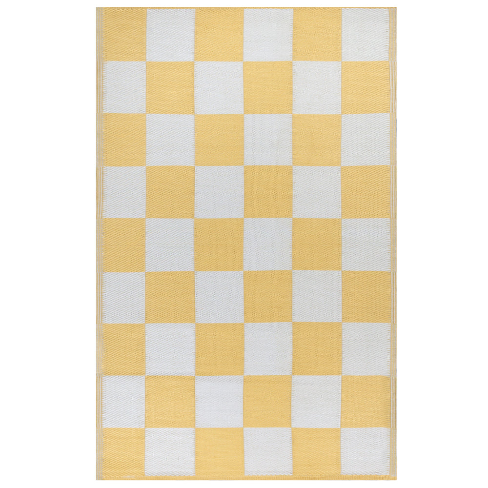 Checkerboard 120x180cm Outdoor Rug Yellow