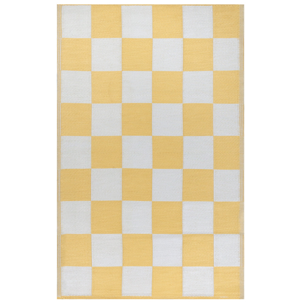 Checkerboard 120x180cm Outdoor Rug Yellow