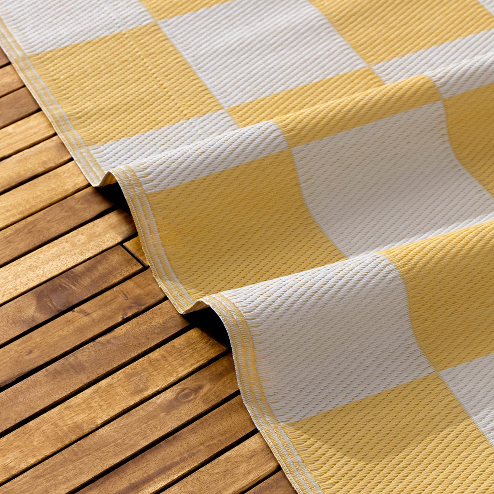 Checkerboard 120x180cm Outdoor Rug Yellow