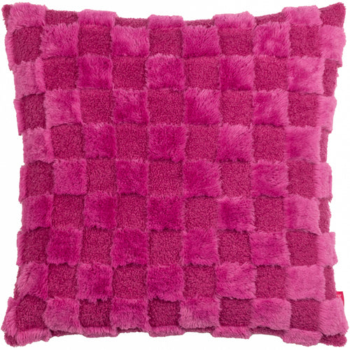 Check Pink Cushions - Check It Boucle Fleece Cushion Cover Pinky Crush Heya Home
