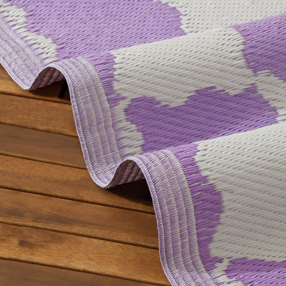 Check Outdoor Rug Lilac
