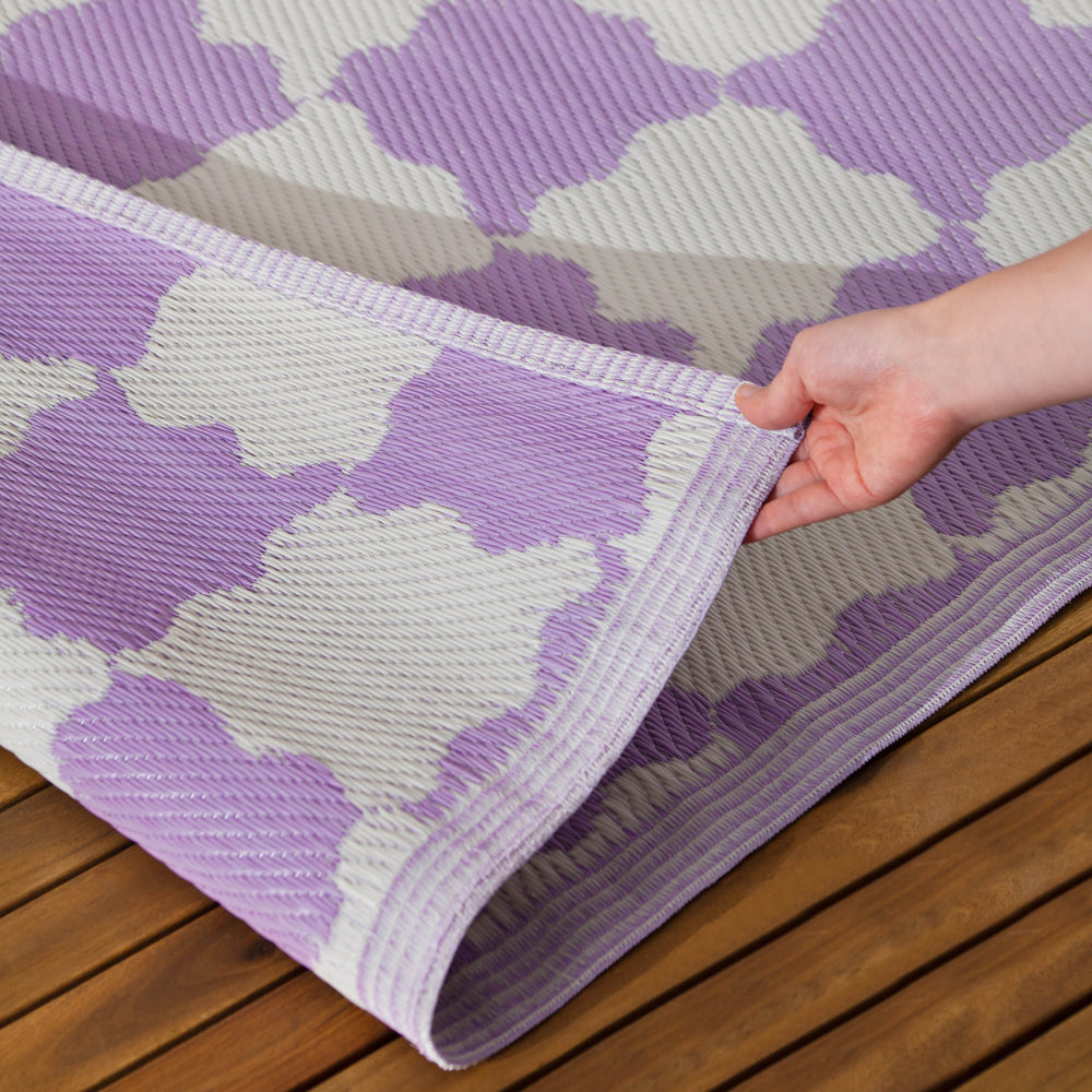 Check Outdoor Rug Lilac