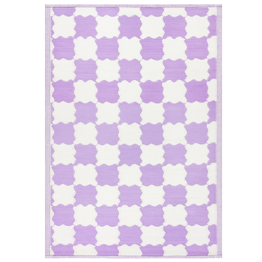Check Outdoor Rug Lilac