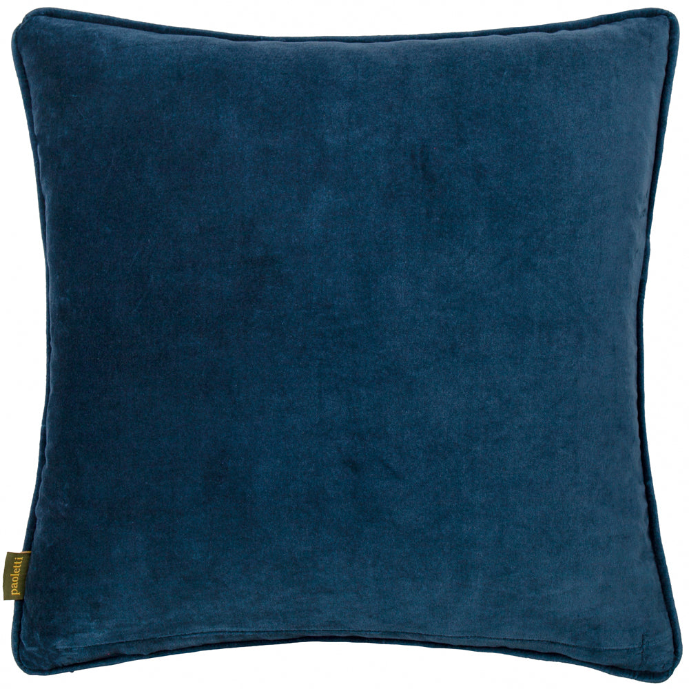 Chedworth Piped Velvet Cushion Lemon/True Blue