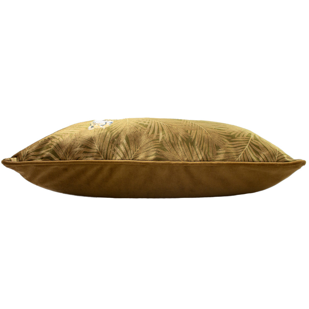 Cheetah Forest Velvet Cushion Gold