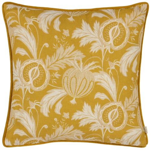 Floral Yellow Cushions - Chatsworth Heirloom Piped Cushion Cover Saffron Evans Lichfield