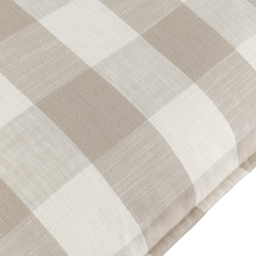 Check Beige Cushions - Chesil Check 100% Cotton Outdoor Cushion Cover Natural Yard