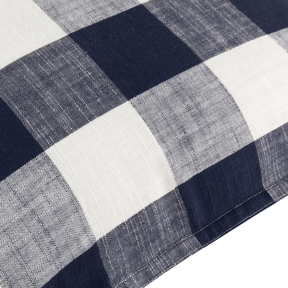 Chesil Check 100% Cotton Outdoor Cushion Navy