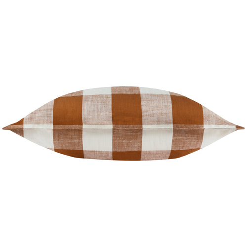 Check Brown Cushions - Chesil Check 100% Cotton Outdoor Cushion Cover Pecan Yard