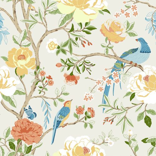 Floral Cream M2M - Chinoiserie Cream Floral Made to Measure Curtains Paoletti