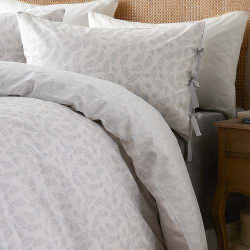 Chloe Printed Reversible Duvet Cover Set Soft White