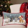 Evans Lichfield Christmas Dog Cushion Cover in Stone