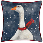 Evans Lichfield Christmas Goose Cushion Cover in Navy