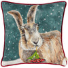 Evans Lichfield Christmas Hare Cushion Cover in Multicolour
