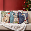 Evans Lichfield Christmas Hare Cushion Cover in Teal