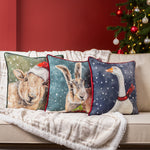 Evans Lichfield Christmas Hare Cushion Cover in Multicolour