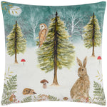 Evans Lichfield Christmas Owl Cushion Cover in Teal