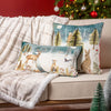 Evans Lichfield Christmas Owl Cushion Cover in Teal