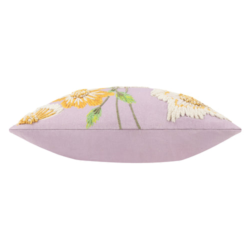 Floral Purple Cushions - Chrysantha Floral Embroidered Cushion Cover Lilac Wylder Nature