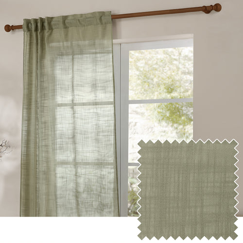 Cirrus Woven Sheer Curtain Panel Eucalyptus