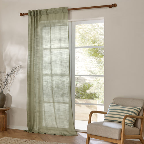 Cirrus Woven Sheer Curtain Panel Eucalyptus