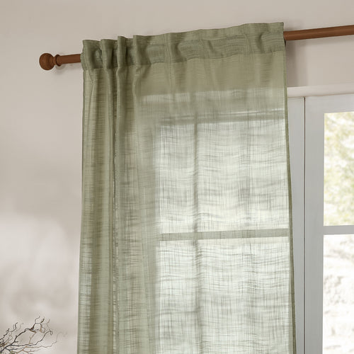 Cirrus Woven Sheer Curtain Panel Eucalyptus