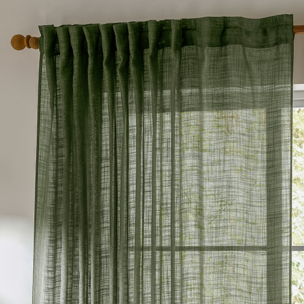 Cirrus Woven Sheer Curtain Panel Forest