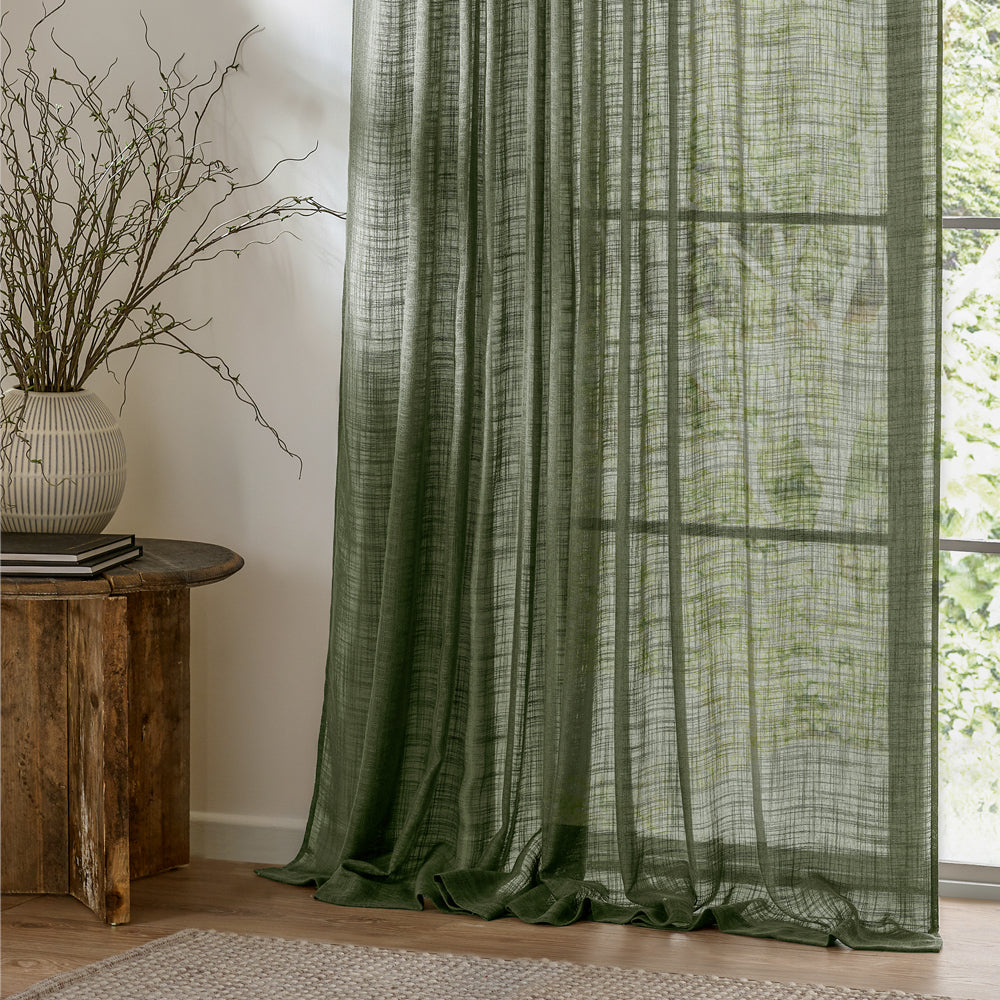 Cirrus Woven Sheer Curtain Panel Forest
