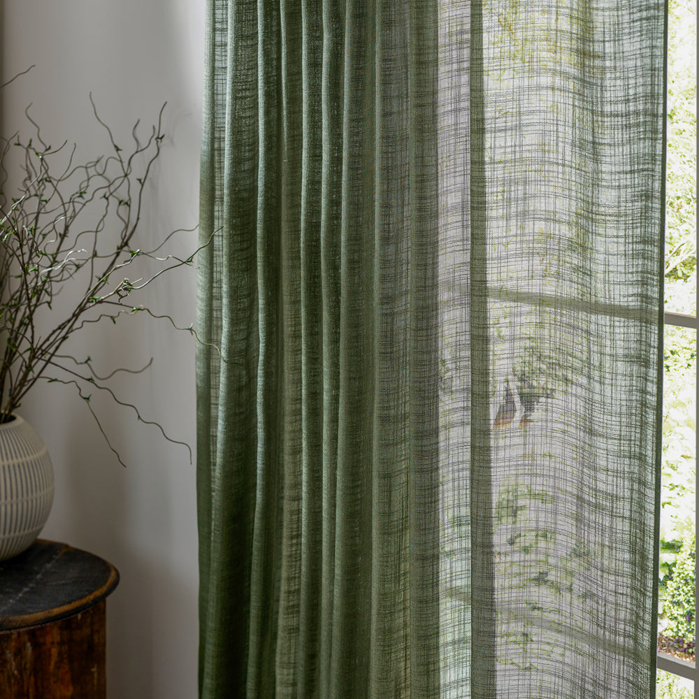 Cirrus Woven Sheer Curtain Panel Forest