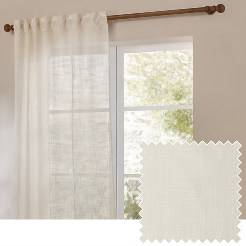 Plain Cream Curtains - Cirrus Woven Sheer Curtain Panel Pearl Yard