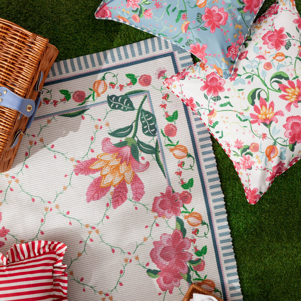 Claudia Floral Outdoor Cushion Candy Red