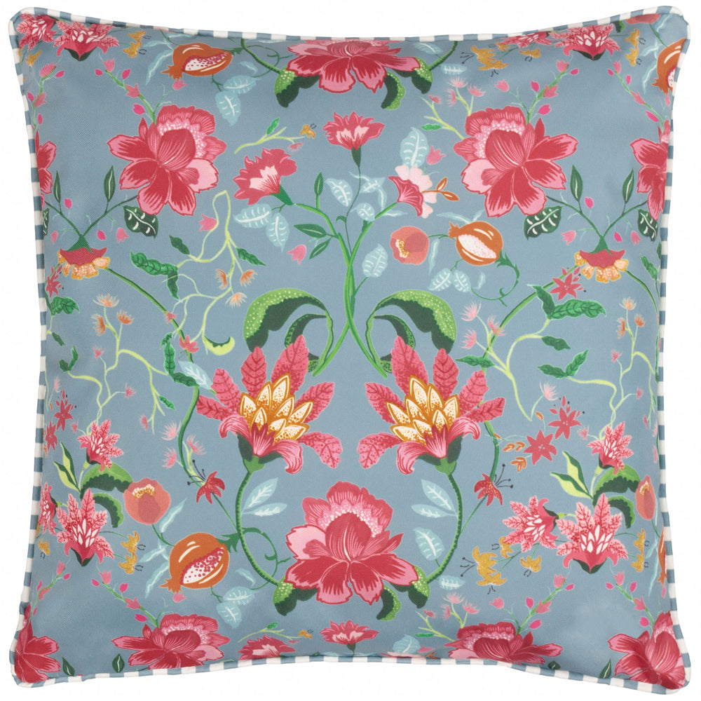 Claudia Floral Outdoor Cushion Duck Egg Blue