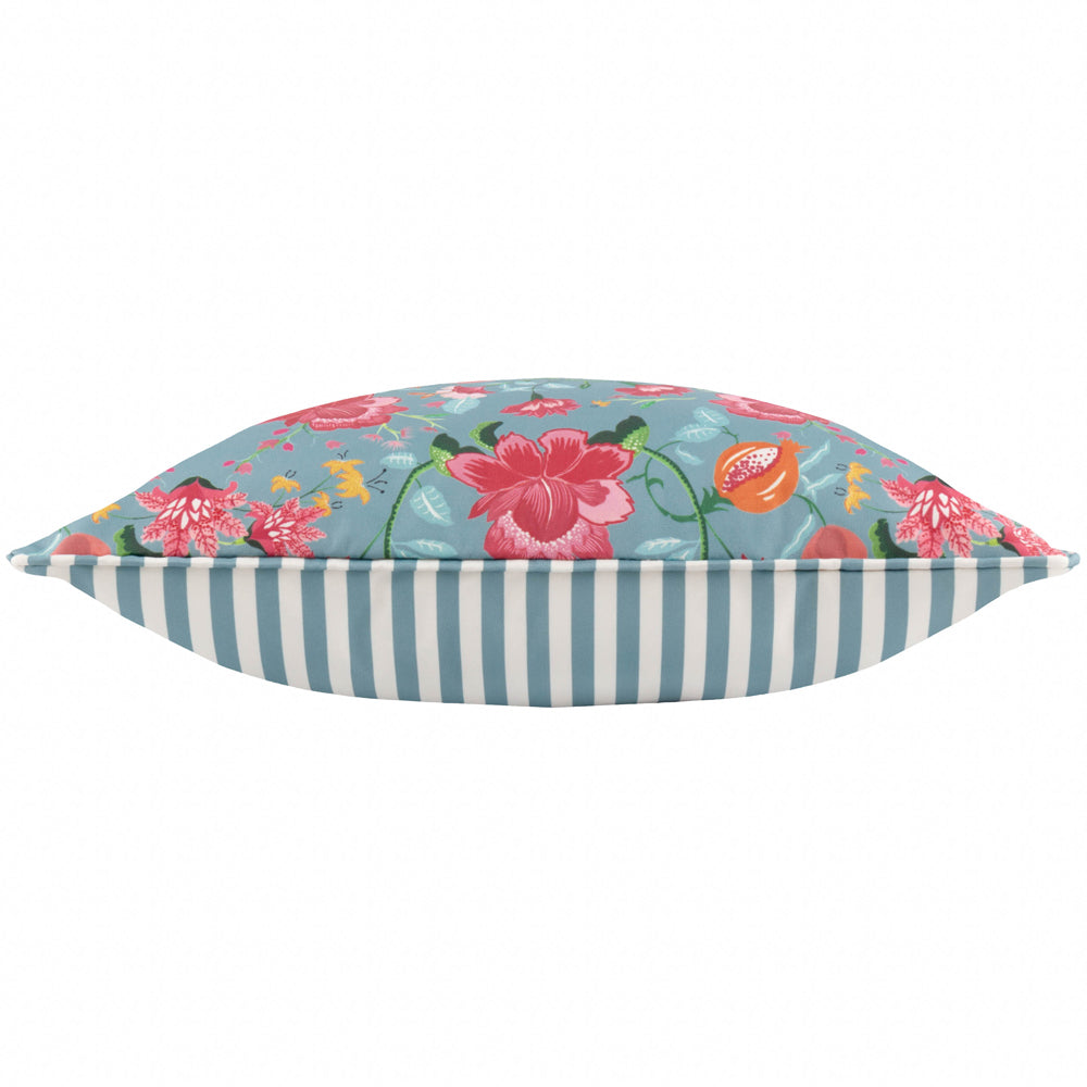 Claudia Floral Outdoor Cushion Duck Egg Blue