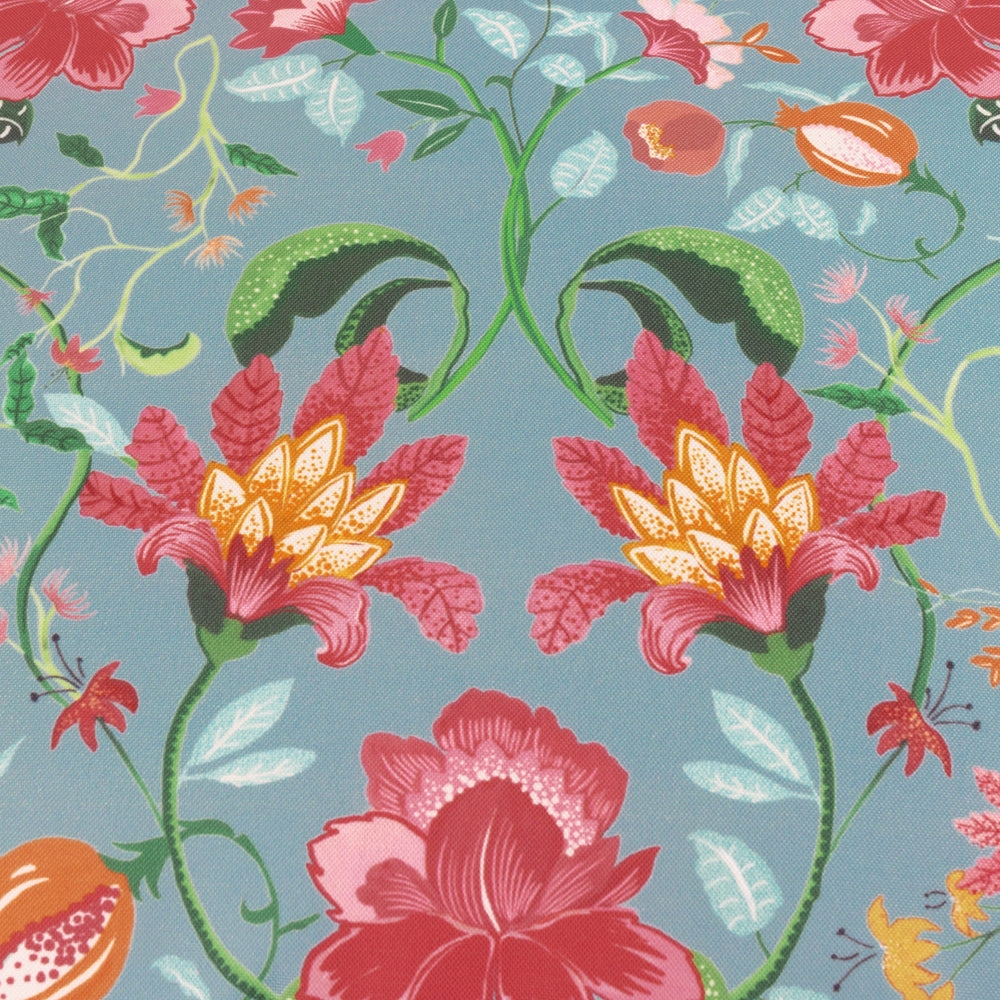 Claudia Floral Outdoor Cushion Duck Egg Blue