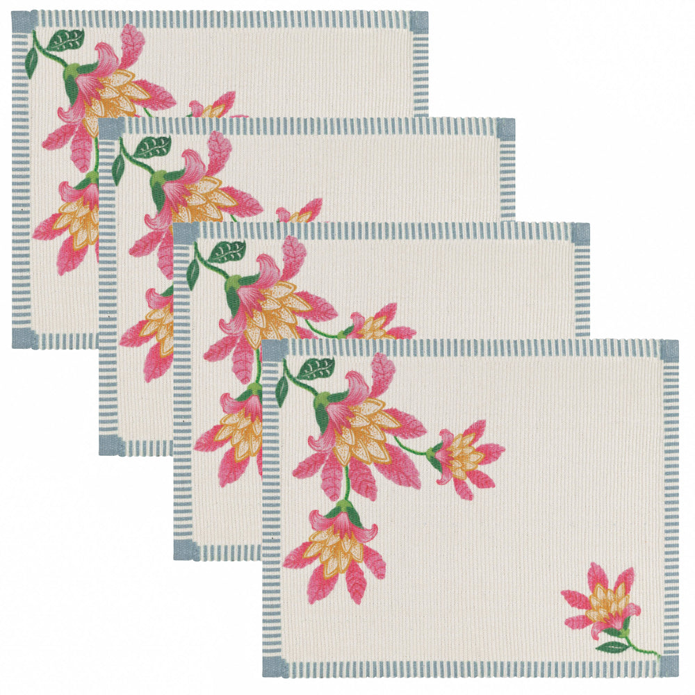Claudia Indoor/Outdoor Set of 4 Placemats Candy Red