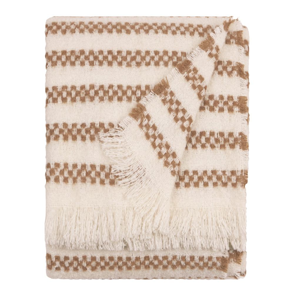 Clyne Tasselled Throw Brown