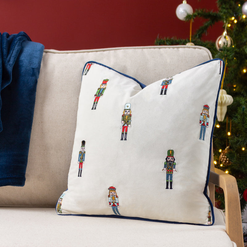 Abstract Cream Cushions - Nutcracker Christmas Cushion Cover Cream furn.