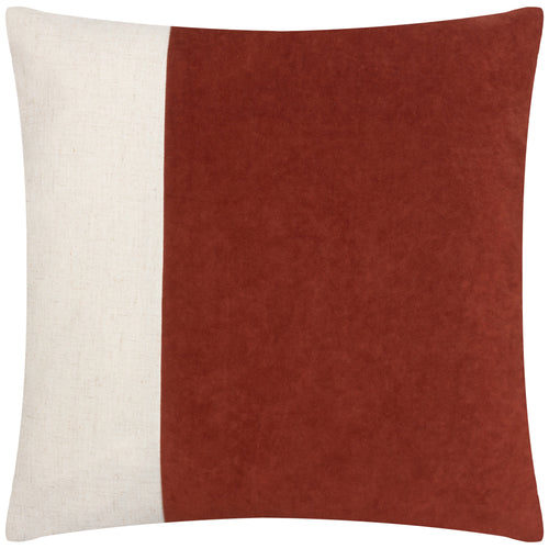 Plain Red Cushions - Coba Washed Velvet Cushion Cover Brick furn.
