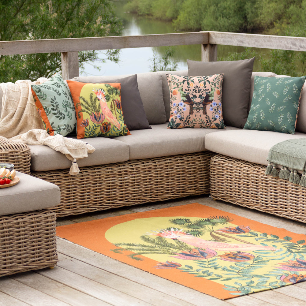 Cockatoo Outdoor Washable Rug Orange