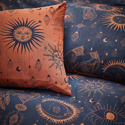  Blue Bedding - Constellation Celestial Duvet Cover Set Bronze/Navy furn.