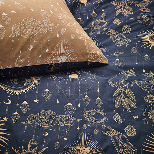  Blue Bedding - Constellation Celestial Duvet Cover Set Gold/Navy furn.