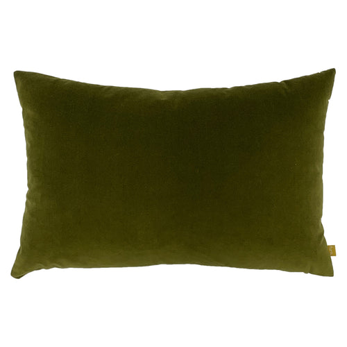 Plain Green Cushions - Contra Velvet Cushion Cover Olive furn.