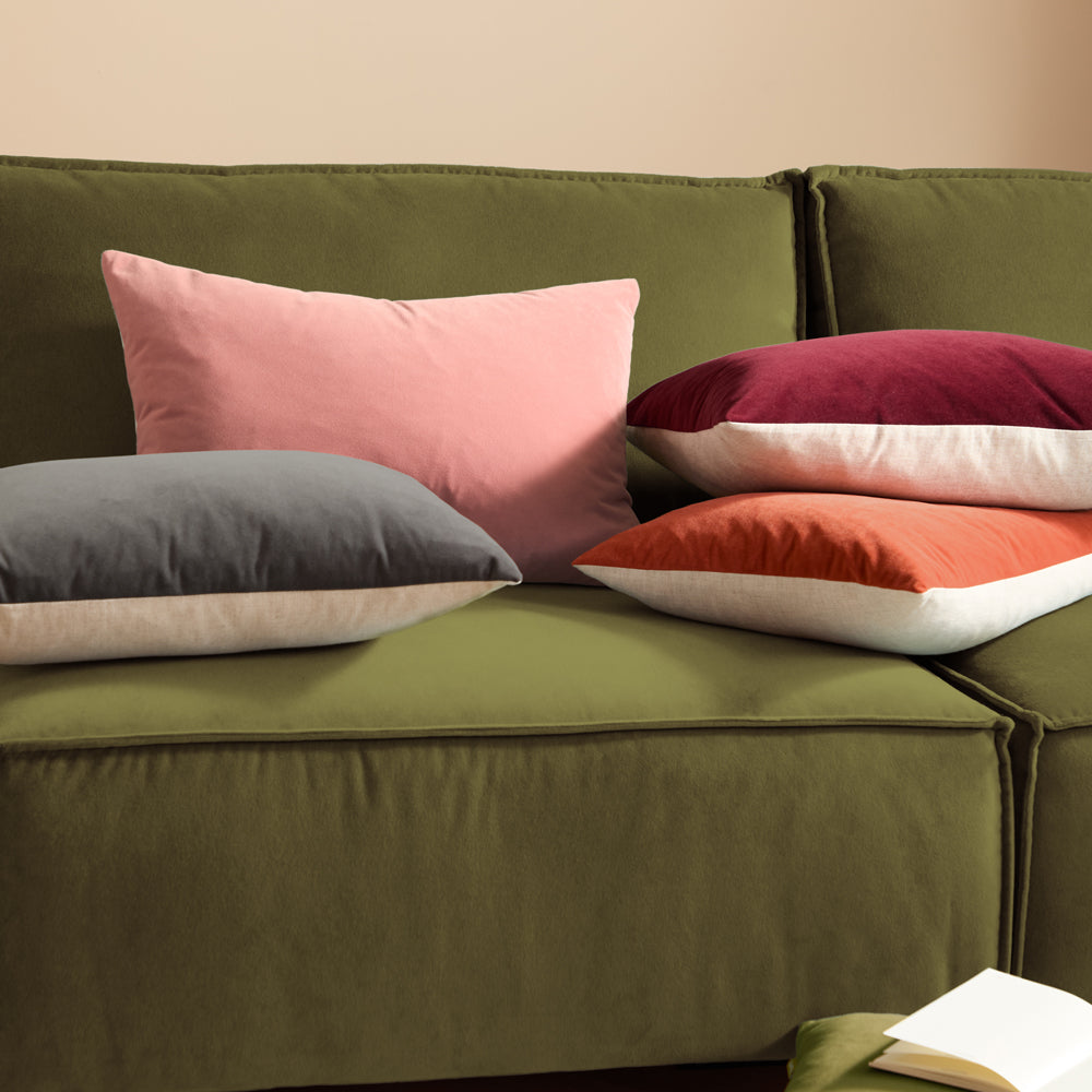 Contra Velvet Cushion Oxblood
