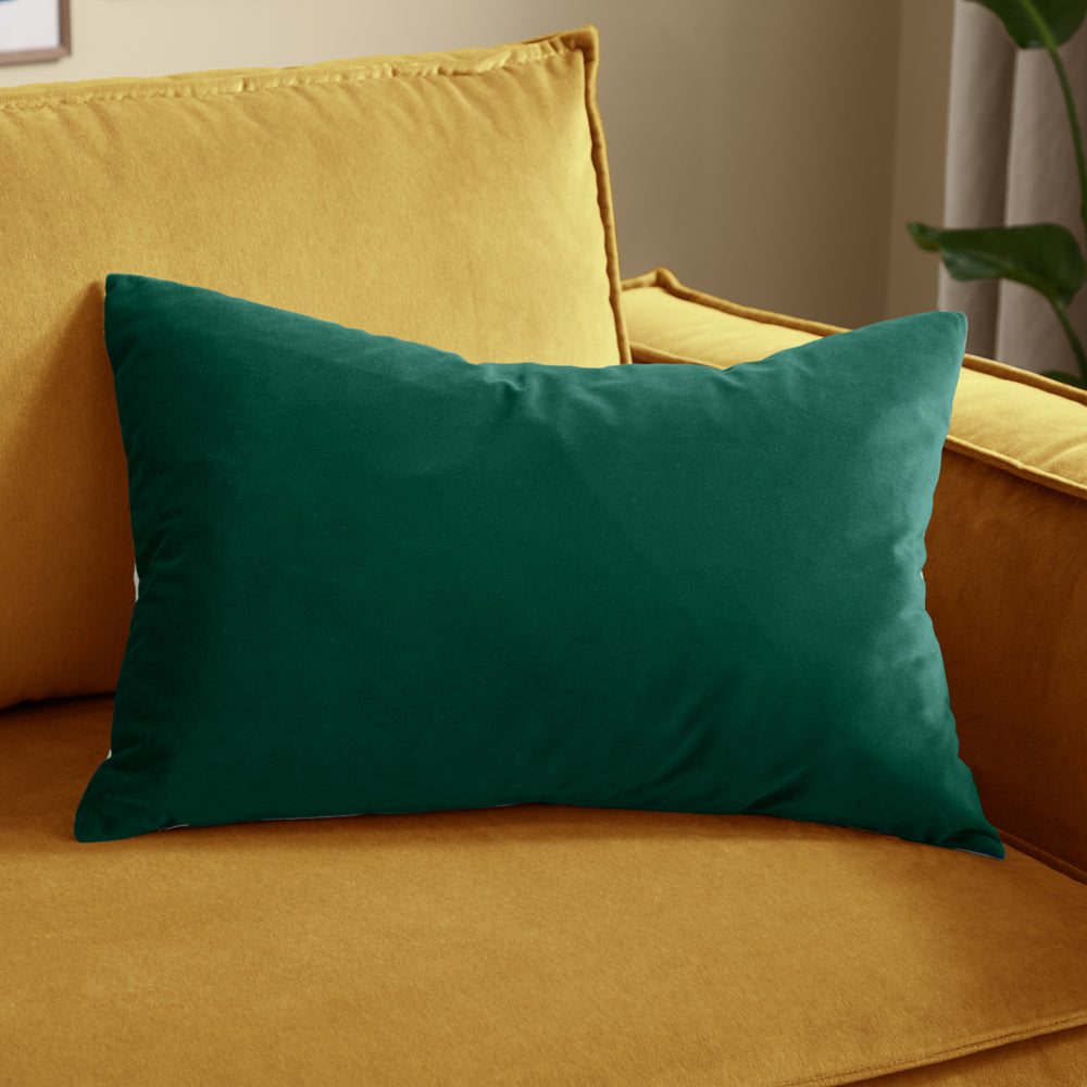Plain Blue Cushions - Contra Velvet Cushion Cover Teal Furn