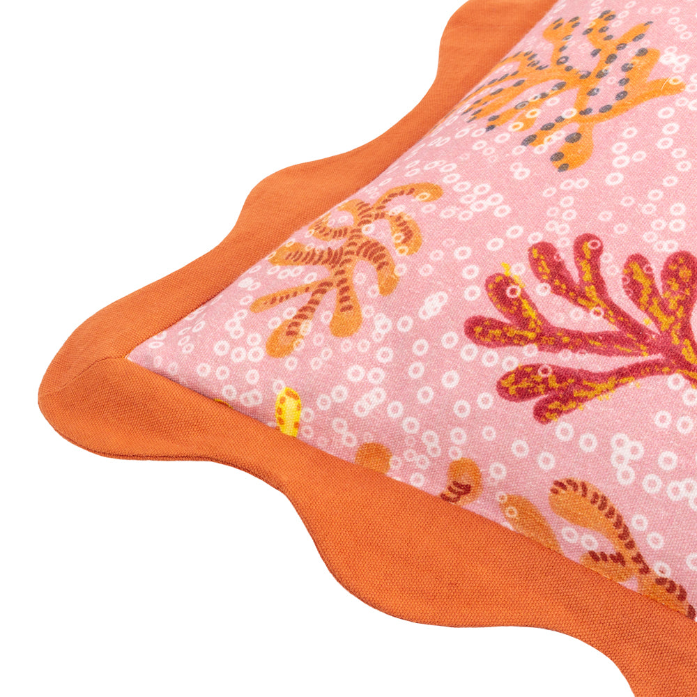 Coral Scalloped Cushion Sandy Pink