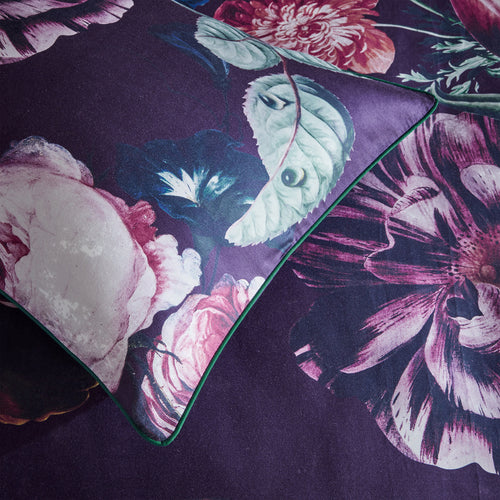 Floral Purple Bedding - Cordelia Floral 100% Cotton Duvet Cover Set Amethyst Paoletti
