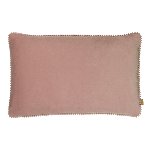 Plain Pink Cushions - Cosmo  Rectangular Velvet Cushion Cover Blush furn.